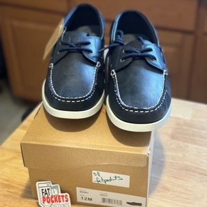 WEATHERPROOF VINTAGE Mens Navy Cushioned Benny  Lace-Up Boat Shoes
